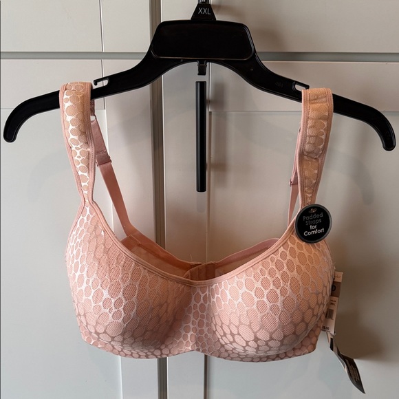 Delta Burke Other - Delta Burke Peach Lace-Overlay Full Coverage Bra
